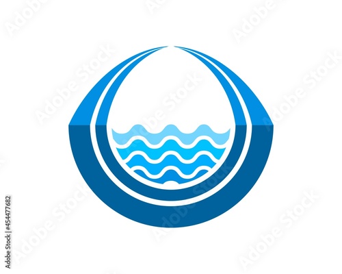 Abstract shape with beach wave inside