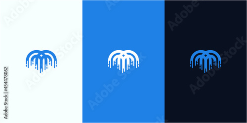 fountain water drop logo design template