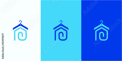 Creative laundry house logo design template