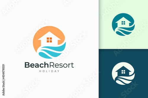 Resort or property logo in abstract shape for real estate business