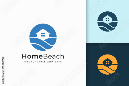 Resort or property logo in abstract shape for real estate business