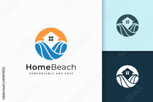 Resort or property logo in abstract shape for real estate business