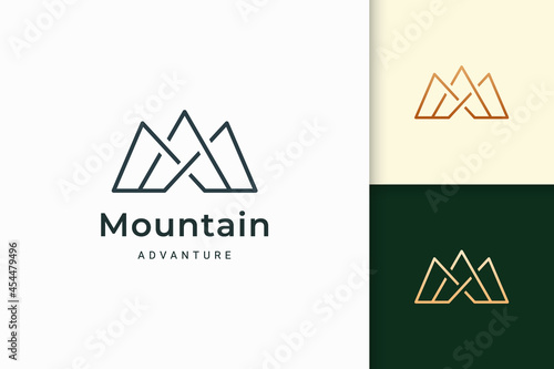 Mountain logo for hiking or climbing represent adventure or survival