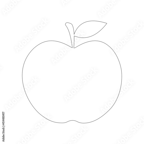 Apple fruit linear icon on a white background. Thin black line customizable illustration. 