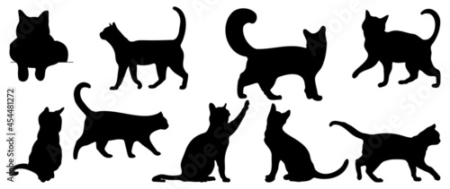 Cats Vector.  Isolated cat silhouette design for logo, print, decorative and sticker.