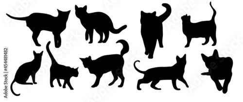 Cats Vector.  Isolated cat silhouette design for logo  print  decorative and sticker.