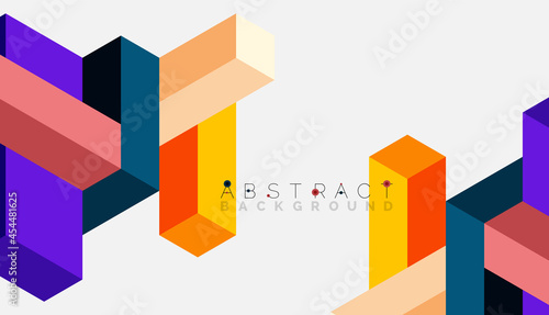 Abstract background. 3d cubes, cubic elements and blocks. Techno or business concept for wallpaper, banner, background, landing page