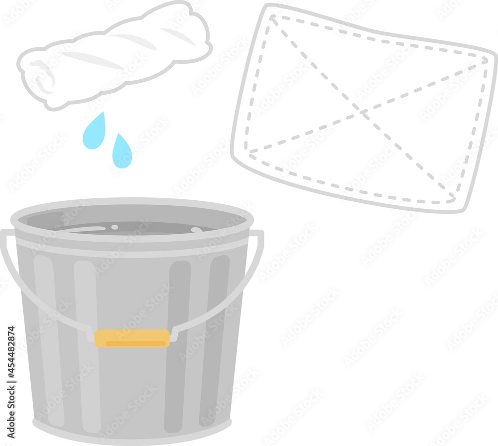 絞った雑巾と水が入ったバケツ Stock ベクター Adobe Stock