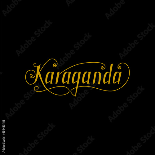 Handwritten stylized writing Karaganda. Ideal for logos, emblems, banners