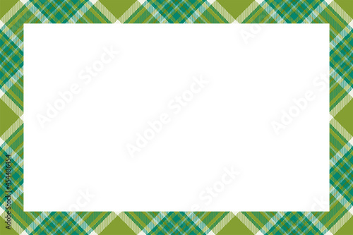 Fototapeta Naklejka Na Ścianę i Meble -  Vintage frame vector. Scottish border pattern retro style. Tartan plaid ornament.