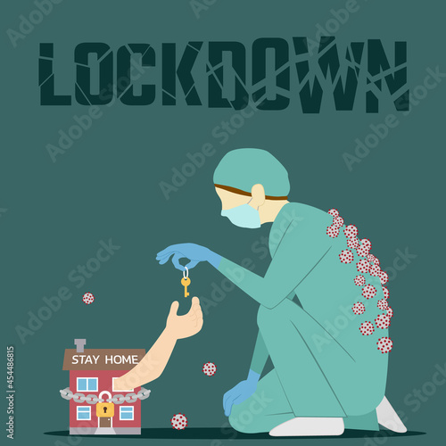 Lockdown and Stay at home self isolation order, Coronavirus quarantine concept