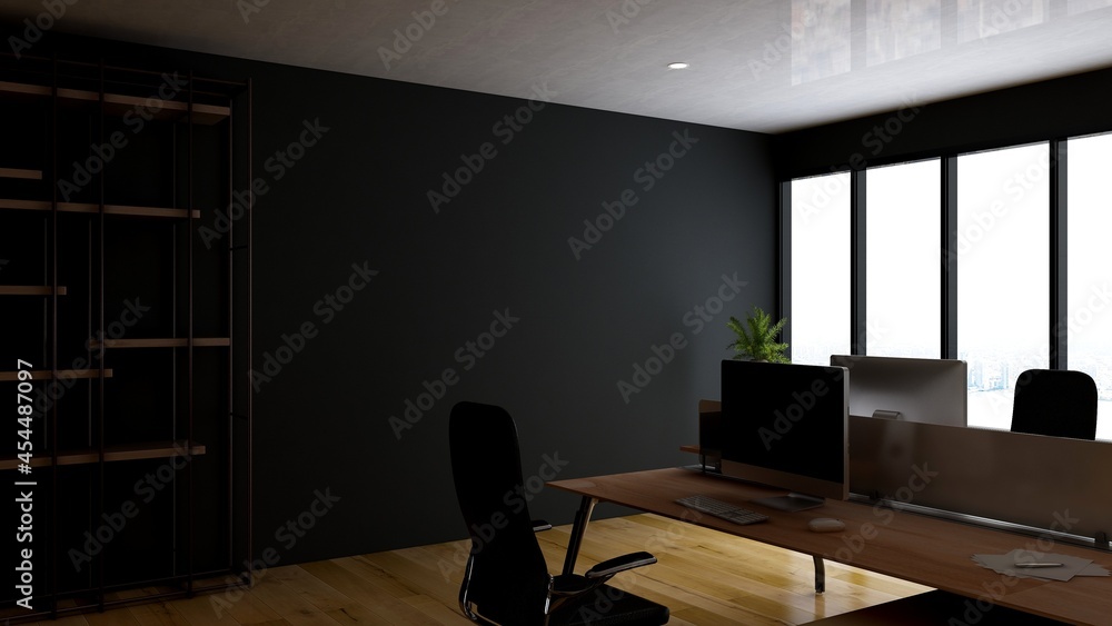 blank wall in office room for company logo mockup blank wall in office room for company logo mockup