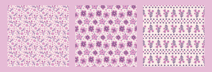 Acrylglasbilder Muster Handgezeichnetes Vintage Blumenmuster Textil  © ArinaKram