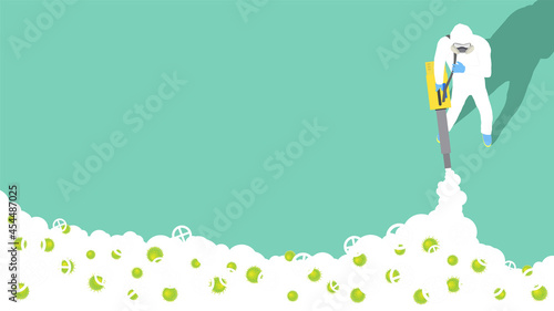 Disinfection Cleaning Services, Outdoor top view background