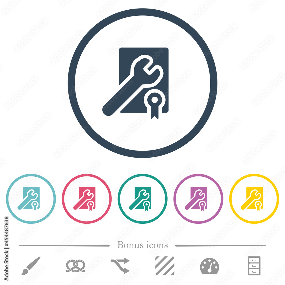 Award winning services solid flat color icons in round outlines Award winning services solid flat color icons in round outlines