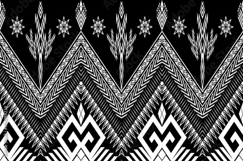 Geometric ethnic oriental seamless pattern traditional Design for background,carpet,wallpaper,clothing,wrapping,Batik,fabric,Vector illustration.embroidery style.