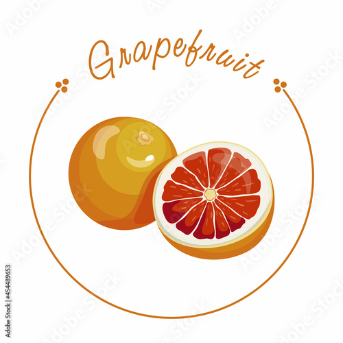 Grapefruit sisolated on white photo