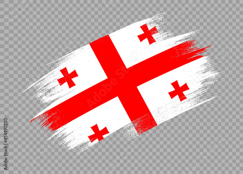 Georgia  flag with brush paint textured isolated  on png or transparent background,Symbol of Georgia,template for banner,promote, design,vector,top gold medal winner sport country