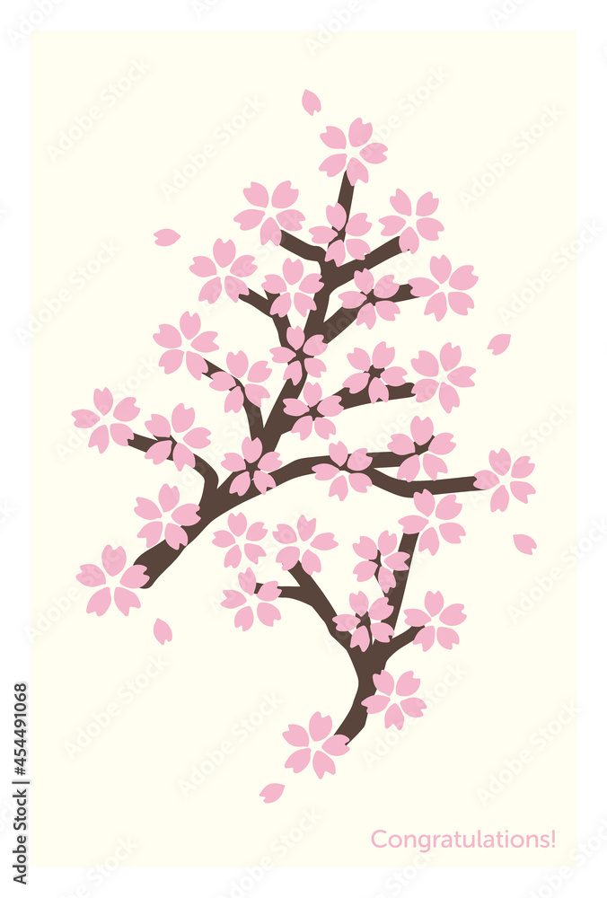 Fototapeta premium 寿 - 桜、寿桜、 congratulations! - 何となく寿