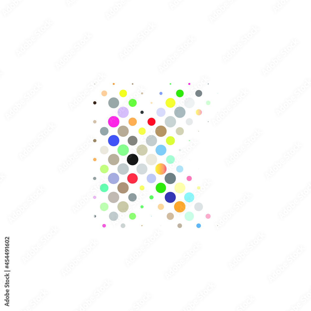 Letter K logo. Dots logo, dotted shape logotype vector design. colorful K letter logo in halftone dots style
