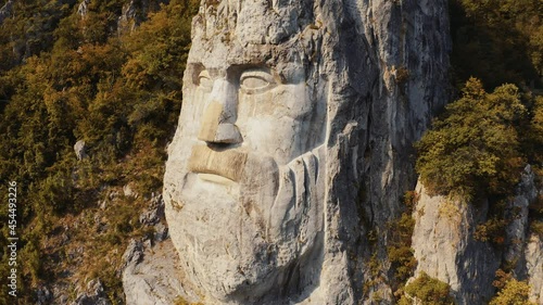 Aerial, The Colossal Head of Decebalus, King Of The Dacians, Romania