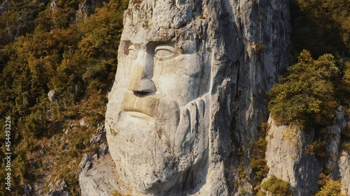 Aerial, The Colossal Head of Decebalus, King Of The Dacians, Romania photo