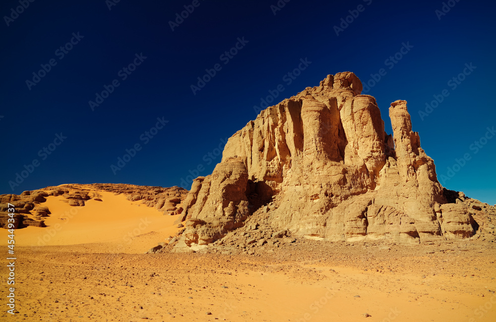 Fototapeta premium Abstract Rock formation at Tamezguida in Tassili nAjjer national park, Algeria