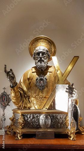 Statue of the Saint Andrew the apostle, St. Andrew Cathedral, Amalfi Coast, Italy