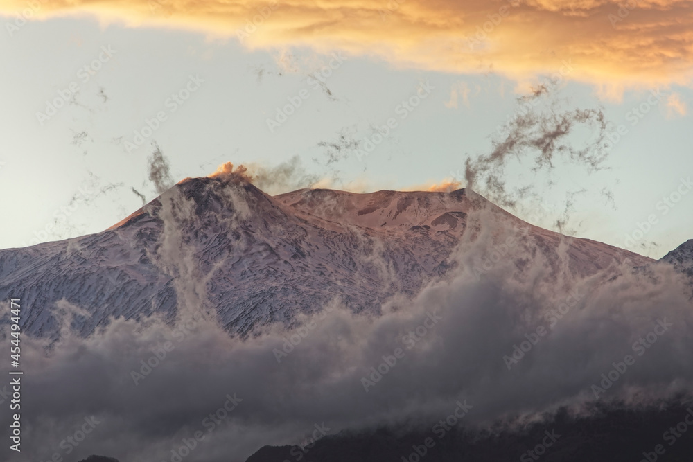 Close up della cima dell 'Etna 