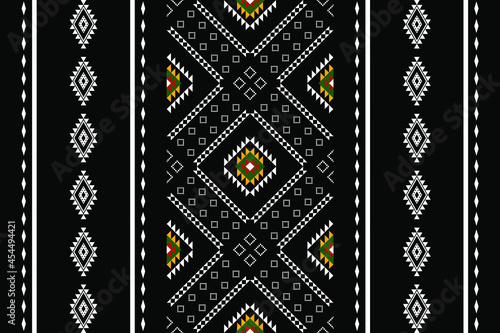 Geometric ethnic oriental seamless pattern traditional Design for background,carpet,wallpaper.clothing,wrapping,Batik fabric,Vector illustration.embroidery style - Sadu, sadou, sadow or sado
