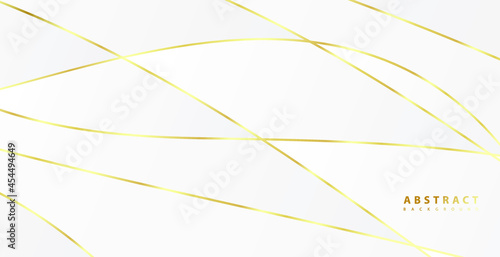 Abstract background with gold waves. Luxury background, golden pattern, halftone gradients, cover template, geometric shapes, modern minimal banner. 3d Vector illustration.