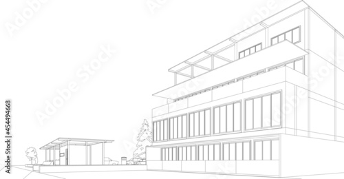 3D illustration of building project