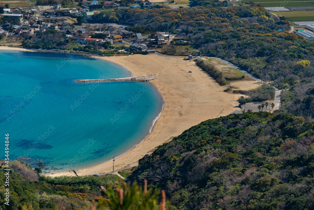 sandy beach is in the countryside in Fukuoka prefecture, JAPAN