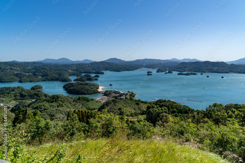 View for sea over the Mountain in Saga prefecture, JAPAN.