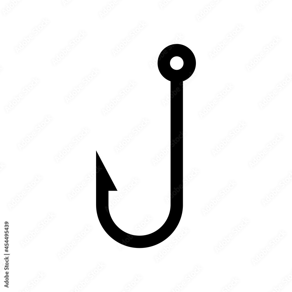 Fishing hook icon , black sign design Fishing hook icon , black sign design