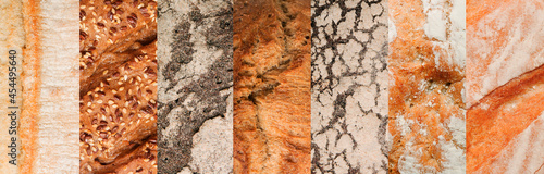 Bread texture. Seth, collage. Bread close up 