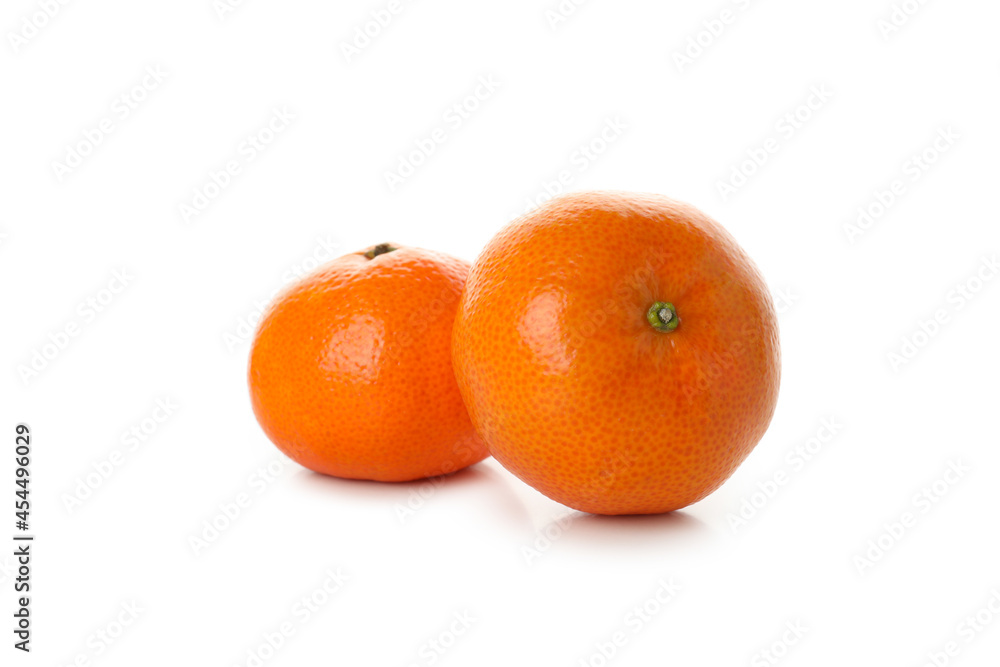 Fresh tasty mandarins isolated on white background Fresh tasty mandarins isolated on white background