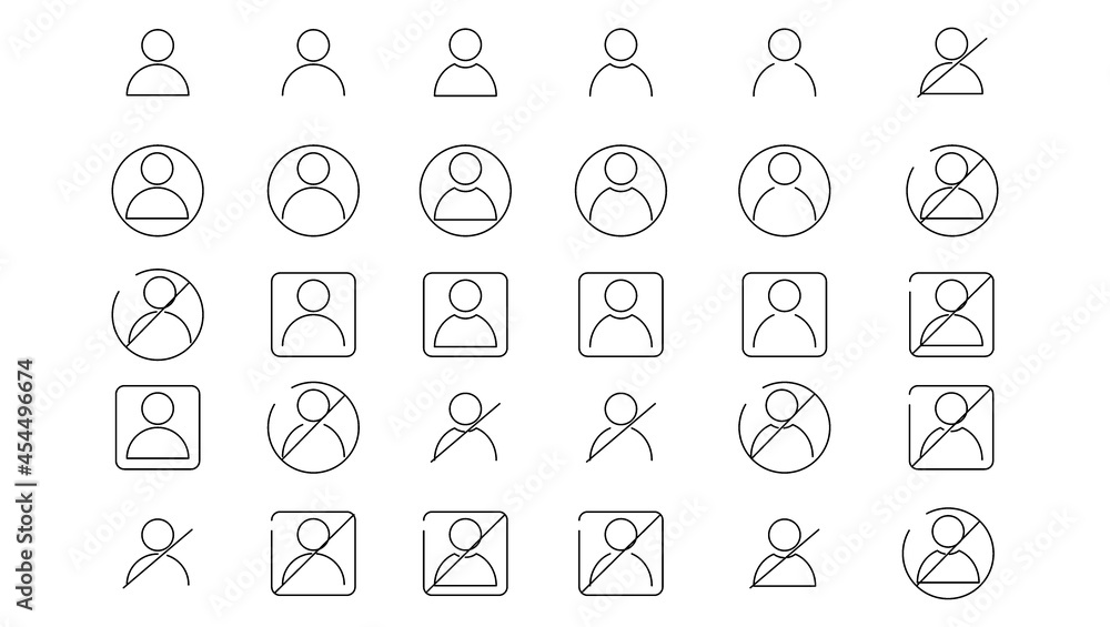 User line icon set. Collection of vector symbol in trendy flat style on white background. Web sings for design. User line icon set. Collection of vector symbol in trendy flat style on white background. Web sings for design.