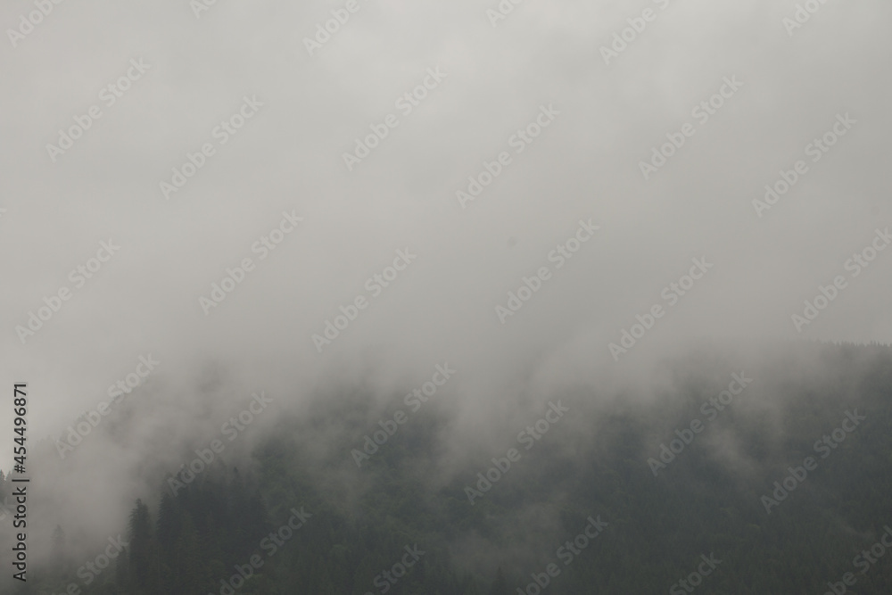 Beautiful clouds high in the mountains.