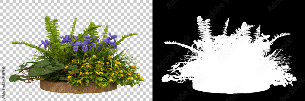 Round soil ground with grass isolated on background with mask. 3d rendering - illustration Round soil ground with grass isolated on background with mask. 3d rendering - illustration