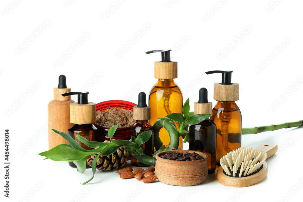 Natural spa cosmetics isolated on white background Natural spa cosmetics isolated on white background