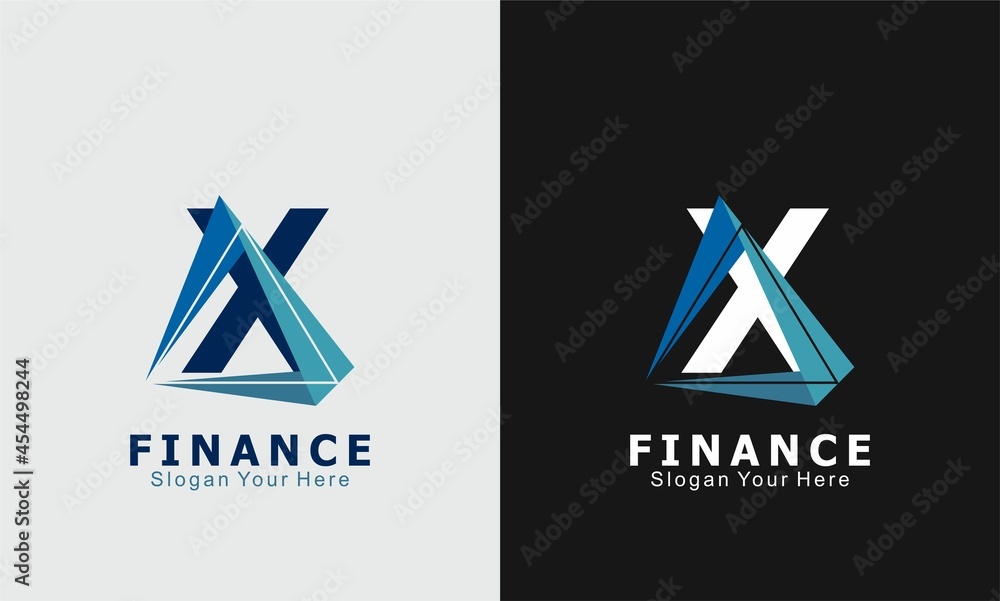 letter X triangle business finance logo letter X triangle business finance logo