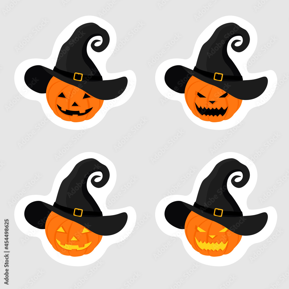 Fototapeta premium Set pumpkin on white background