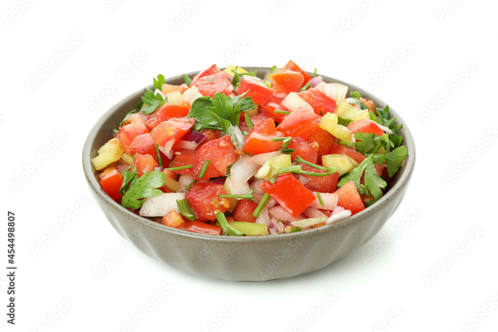 Bowl of Pico de Gallo isolated on white background Bowl of Pico de Gallo isolated on white background