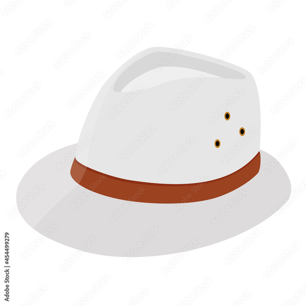 Fototapeta premium White vintage fedora noir hat isolated on white background