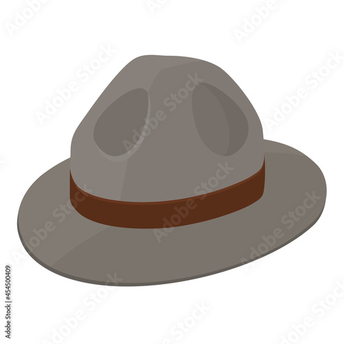 Brown brim scout hat isolated on white background