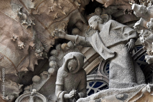Detail of sculpture of la Sagrada familia in barcelona photo