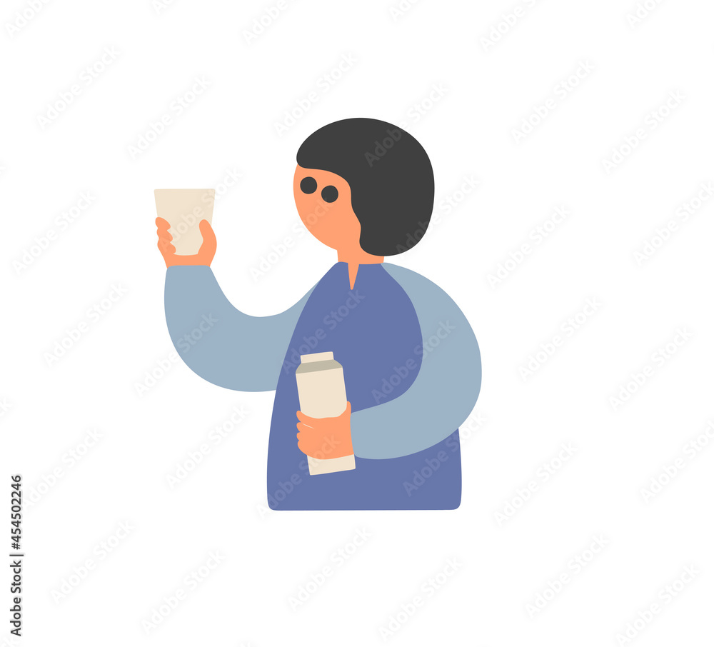 Yong woman tasting fresh milk in the glass. Yong woman tasting fresh milk in the glass.