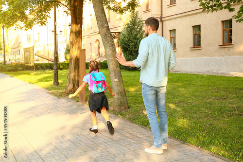 Cute little girl going to s...