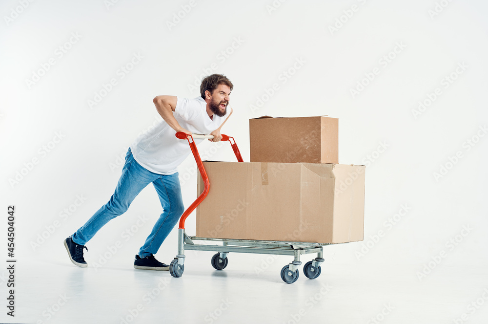 Man ride a cart entertainment light background Man ride a cart entertainment light background